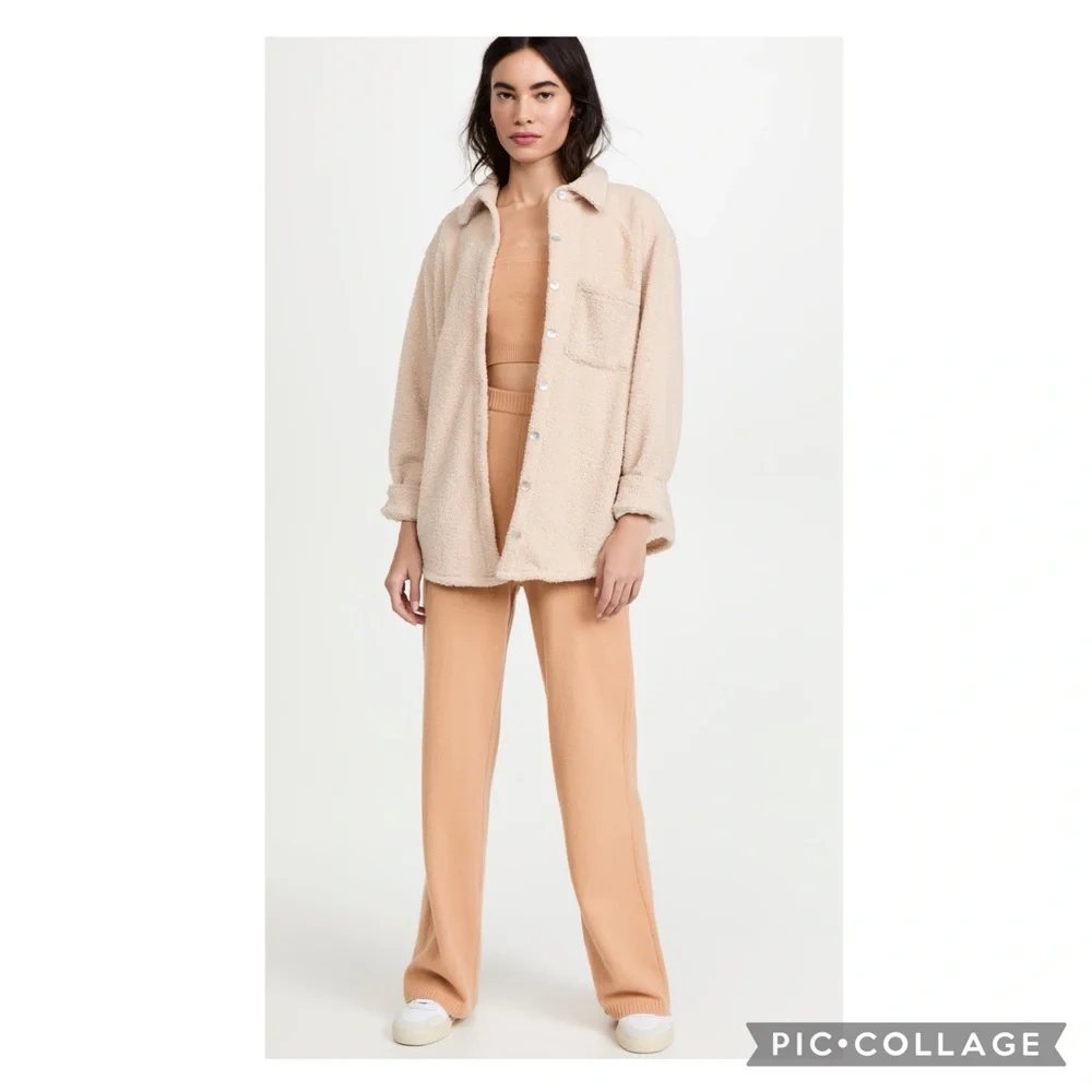 DONNI NWT XS Sherpa Button Down Shacket Shirt Jacket - Picture 2 of 10